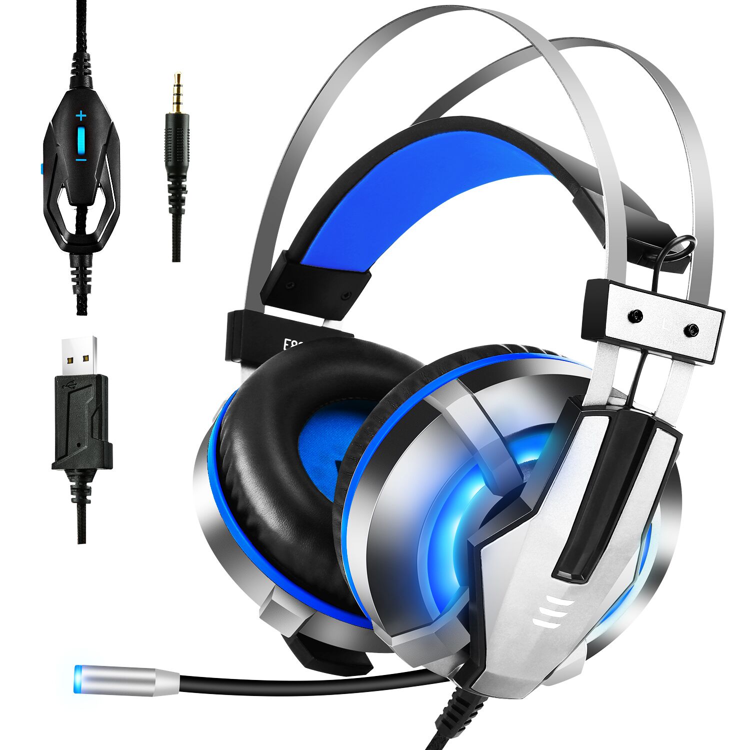 EKSA USB Gaming Headset RGB Wired Headphone Head-Mounted Earphone for Universal Computers Mobile Phones EKSA USB Gaming Headset RGB Wired Headphone Head-Mounted Earphone for Universal Computers Mobile Phones